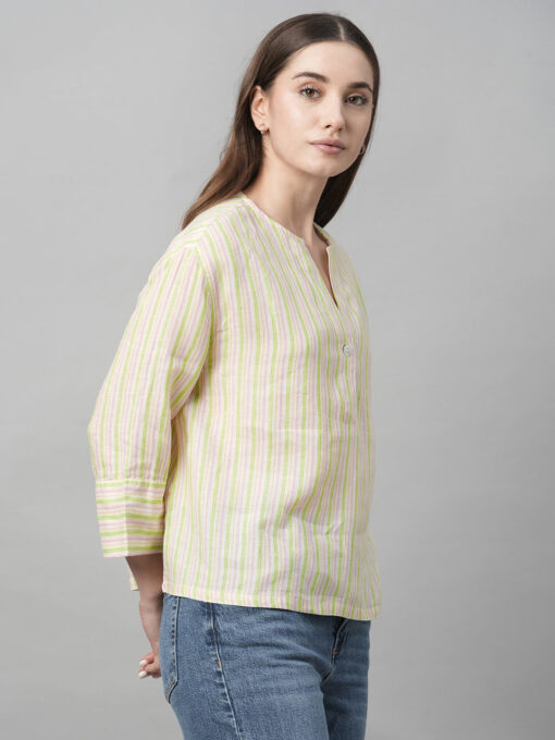 Women's Multi Linen Boxy Fit Blouse - Image 3