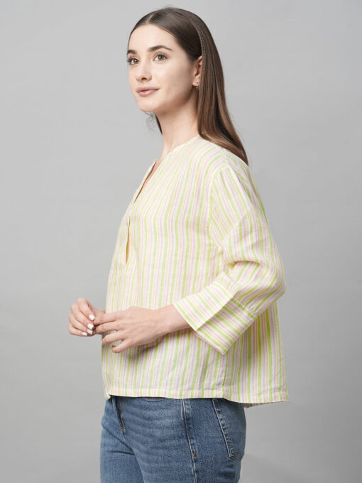 Women's Multi Linen Boxy Fit Blouse - Image 4