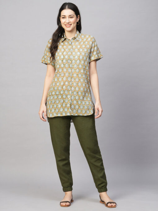 Women's Brown Cotton Regular Fit Blouse - Image 2