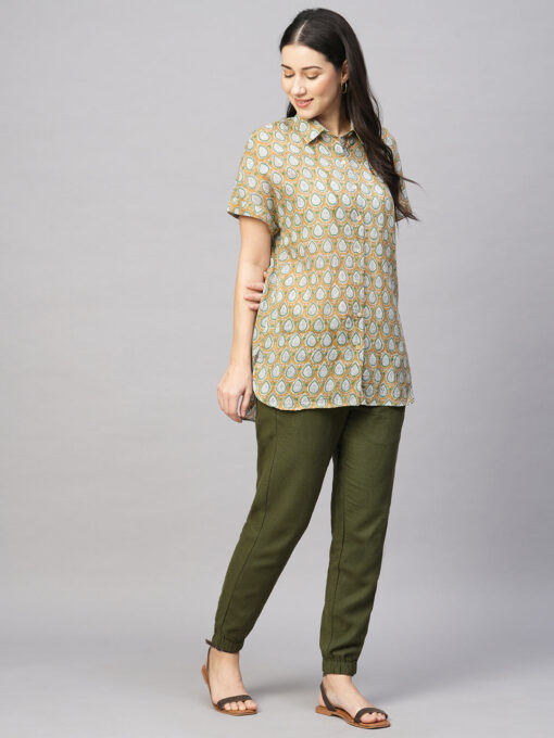 Women's Brown Cotton Regular Fit Blouse - Image 4