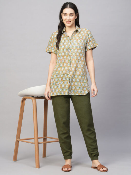 Women's Brown Cotton Regular Fit Blouse