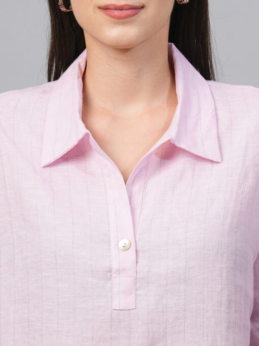 Women's Rose Linen Boxy Fit Blouse - Image 6