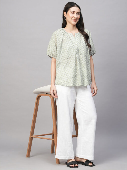 Women's White Cotton Regular Fit Blouse