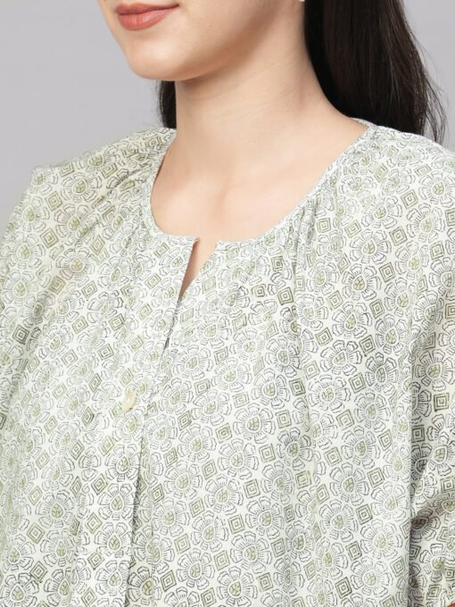 Women's White Cotton Regular Fit Blouse - Image 7