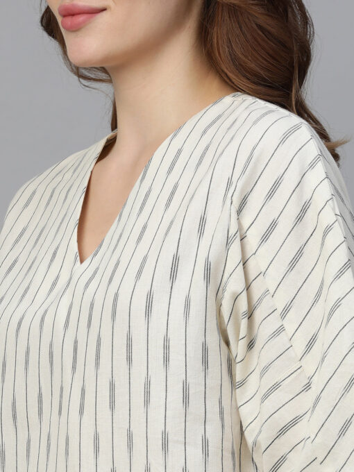 Women's Offwhite Cotton Regular Fit Blouse - Image 7