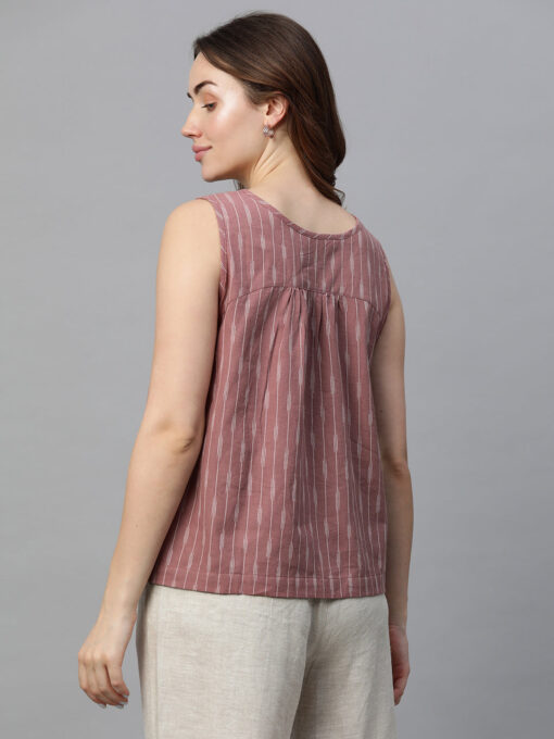 Women's Pink Cotton Regular Fit Blouse - Image 5