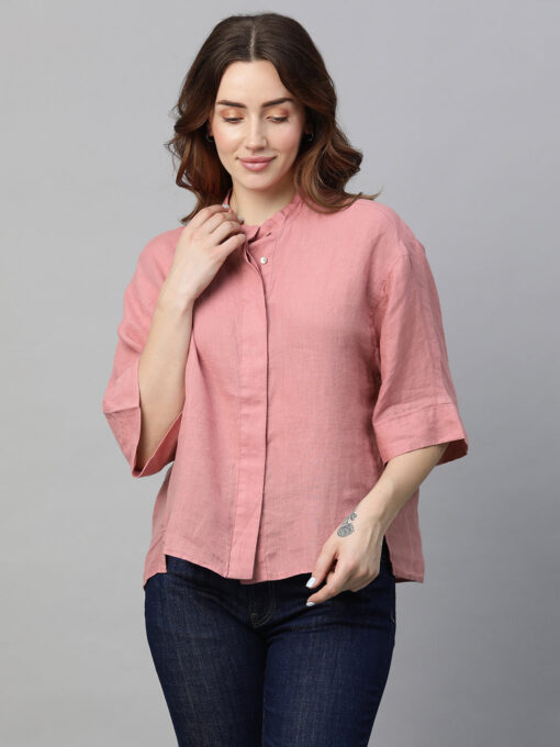 Women's Rose Linen Regular Fit Blouse - Image 2