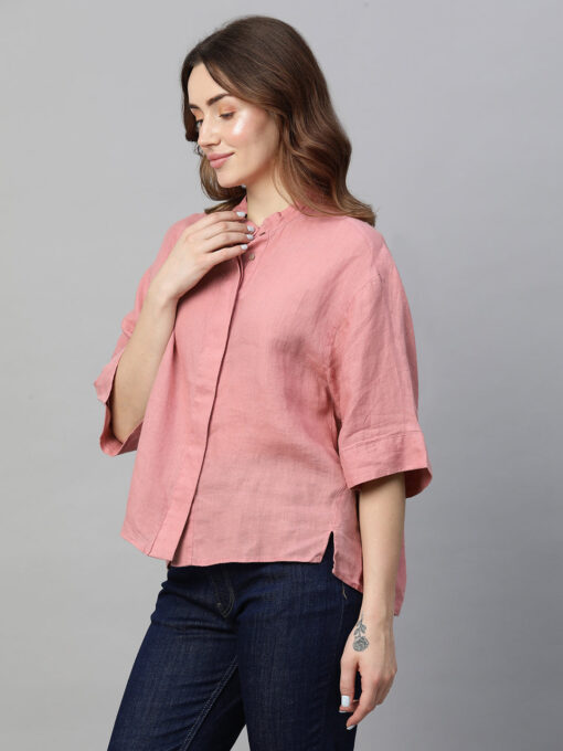 Women's Rose Linen Regular Fit Blouse - Image 3