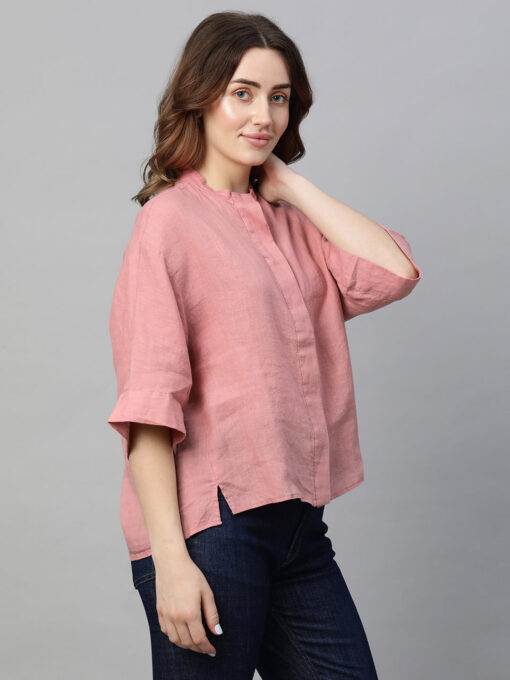 Women's Rose Linen Regular Fit Blouse - Image 4