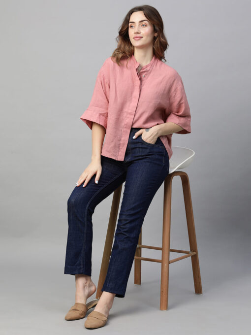 Women's Rose Linen Regular Fit Blouse