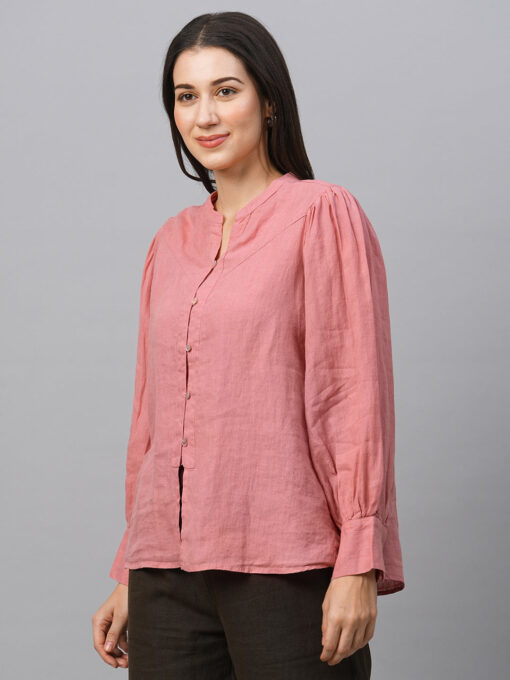 Women's Rose Linen Regular Fit Blouse - Image 3