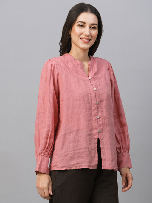 Women's Rose Linen Regular Fit Blouse - Image 4