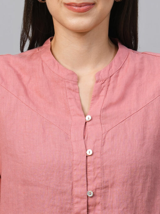 Women's Rose Linen Regular Fit Blouse - Image 6