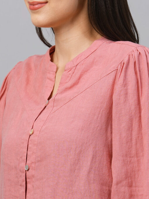 Women's Rose Linen Regular Fit Blouse - Image 7