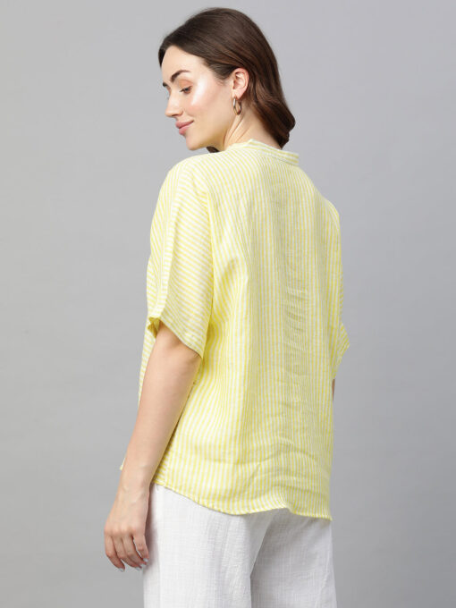 Women's Lime Linen Excel Boxy Fit Blouse - Image 5