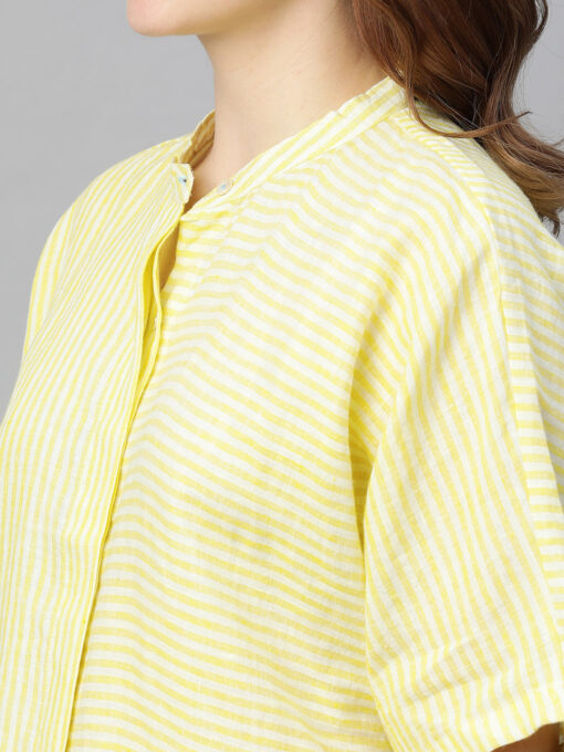 Women's Lime Linen Excel Boxy Fit Blouse - Image 7