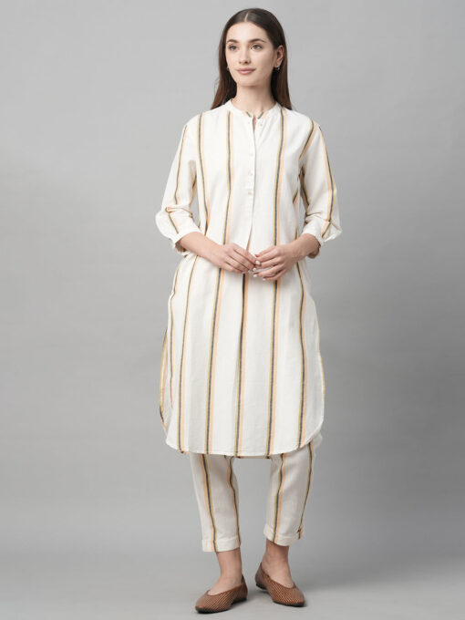 Women's Natural Cotton Linen Regular Fit Kurta