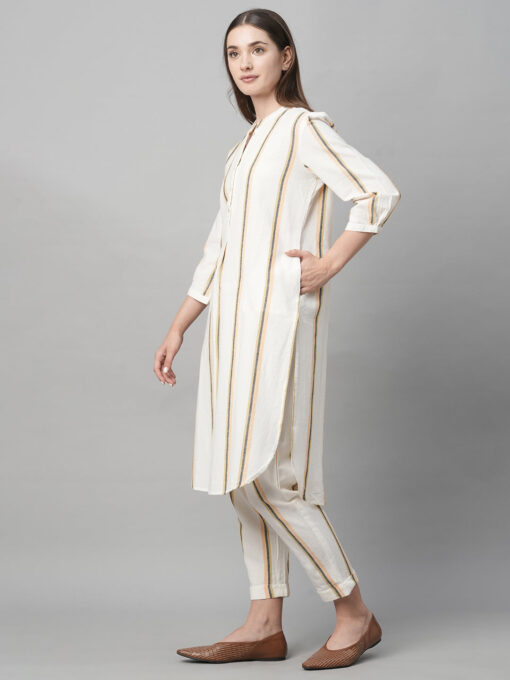 Women's Natural Cotton Linen Regular Fit Kurta - Image 3