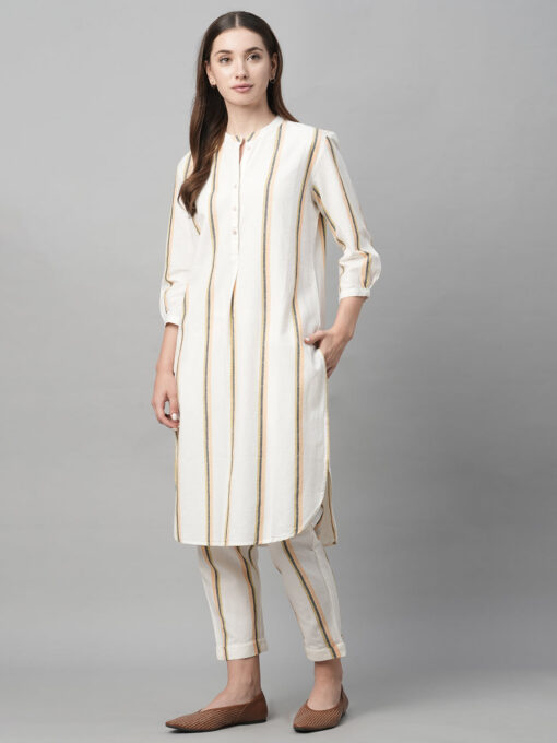 Women's Natural Cotton Linen Regular Fit Kurta - Image 2