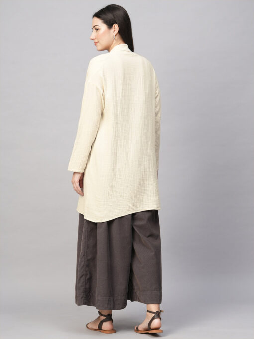 Women's Offwhite Cotton Regular Fit Shrug - Image 5