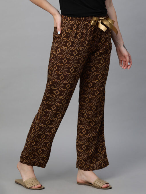 Women's Brown Viscose Regular Fit Pajama - Image 3