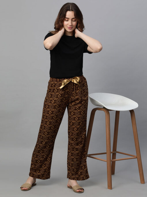 Women's Brown Viscose Regular Fit Pajama