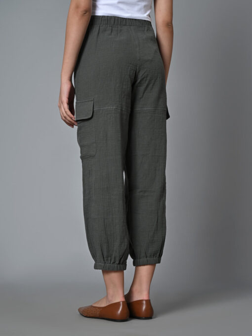 Women's Grey Cotton Jogger Pant - Image 5