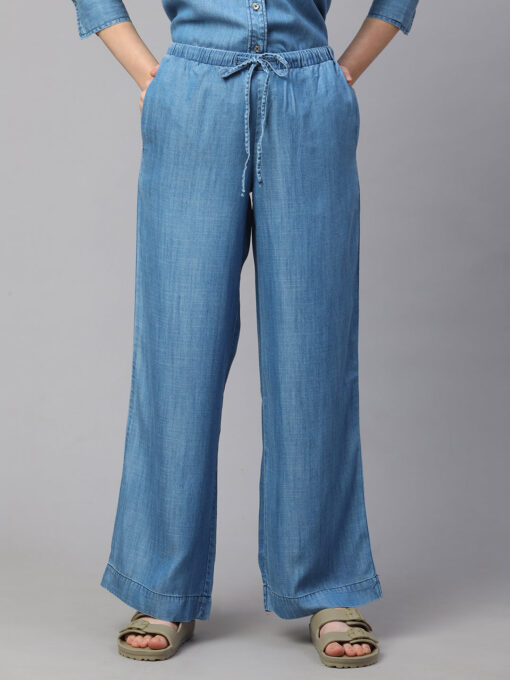 Women's Denim Tencel Regular Fit Pant - Image 2