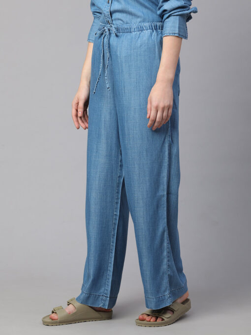 Women's Denim Tencel Regular Fit Pant - Image 3