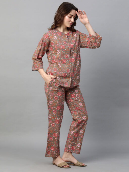 Women's Grey Cotton Regular Fit Pyjama - Image 3