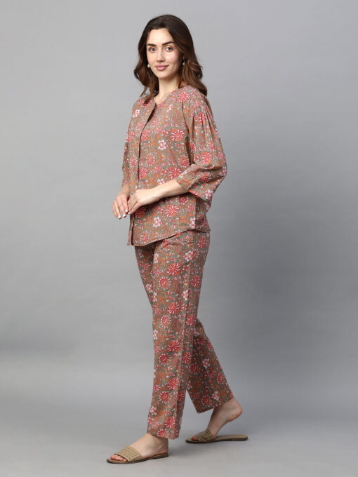 Women's Grey Cotton Regular Fit Pyjama - Image 4