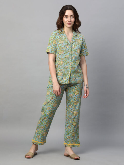 Women's Multi Cotton Regular Fit Pyjama Suit - Image 2