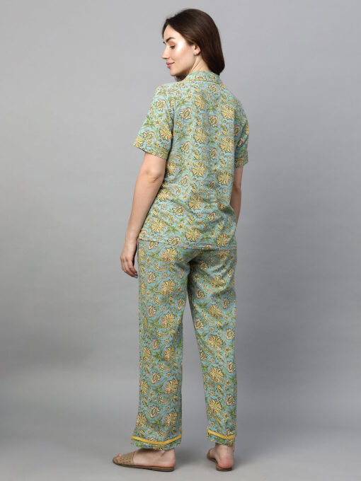 Women's Multi Cotton Regular Fit Pyjama Suit - Image 5