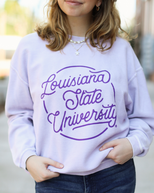 LSU Neon Corded Sweatshirt