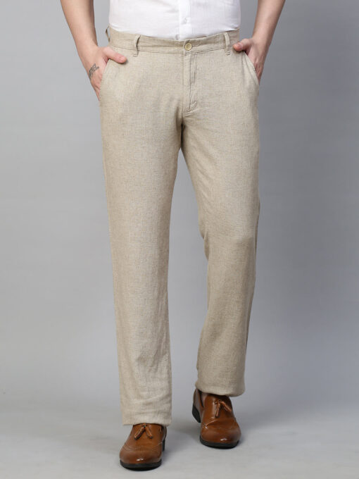 Men's Natural 100% Linen Regular Fit Pant - Image 2