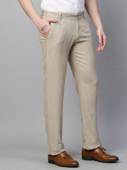 Men's Natural 100% Linen Regular Fit Pant - Image 4