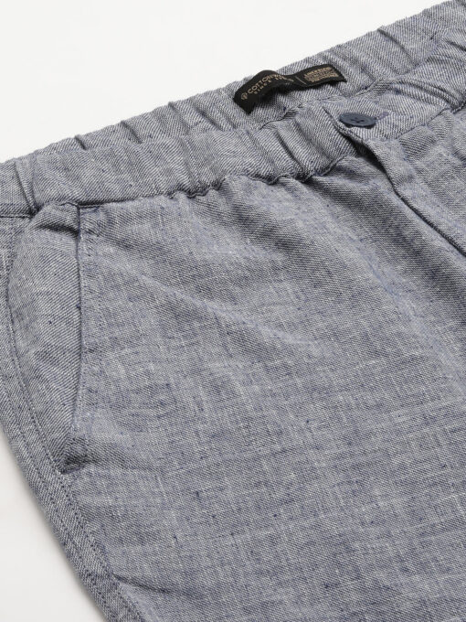 Men's Grey Cotton Linen Regular Fit Draw String Pant - Image 7