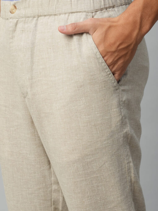 Men's Natural Cotton Linen Regular Fit Draw String Pant - Image 6