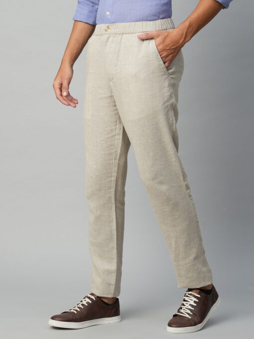 Men's Natural Cotton Linen Regular Fit Draw String Pant - Image 3