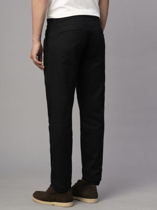 Men's Black Cotton Linen Slim Fit Pant - Image 5