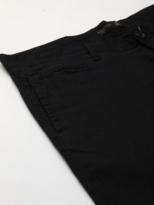 Men's Black Cotton Linen Slim Fit Pant - Image 7