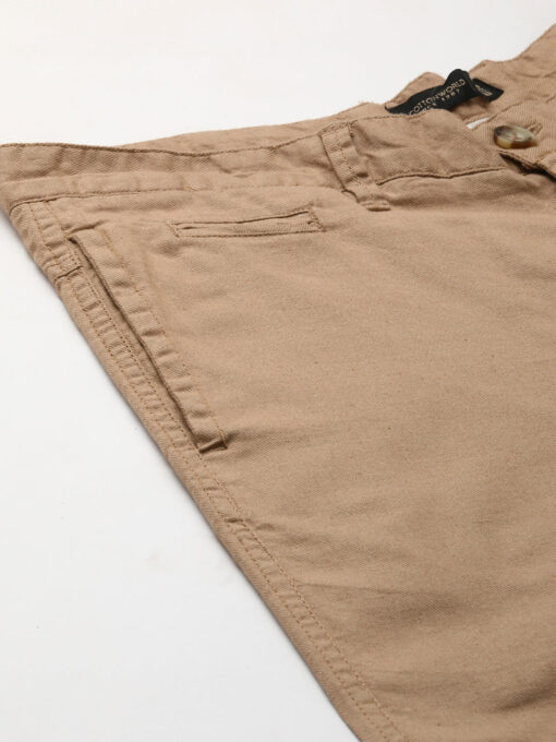 Men's Khaki Cotton Linen Slim Fit Pant - Image 7