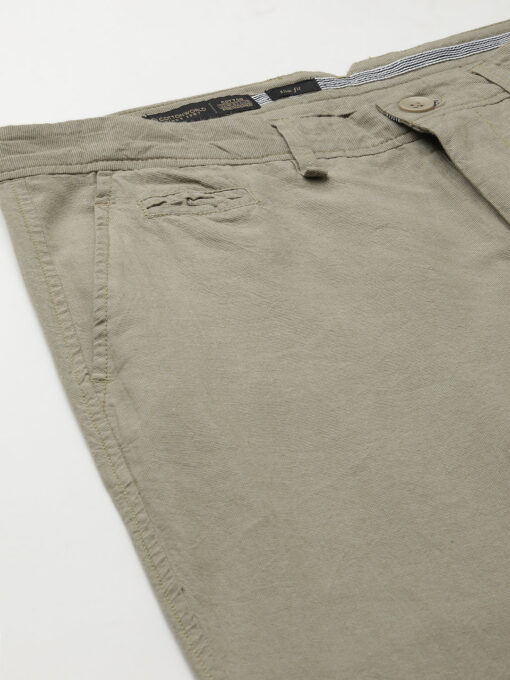 Men's Khaki Cotton Slim Fit Pant - Image 7