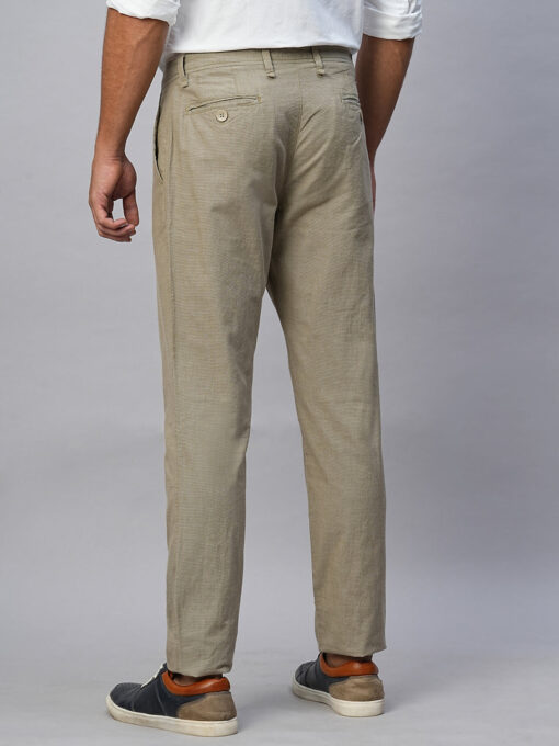 Men's Khaki Cotton Slim Fit Pant - Image 5