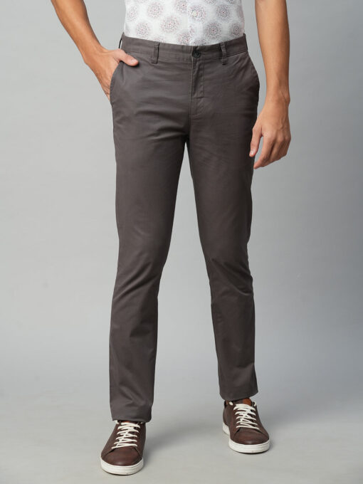 Men's Slate Cotton Lycra Slim Fit Pant - Image 2