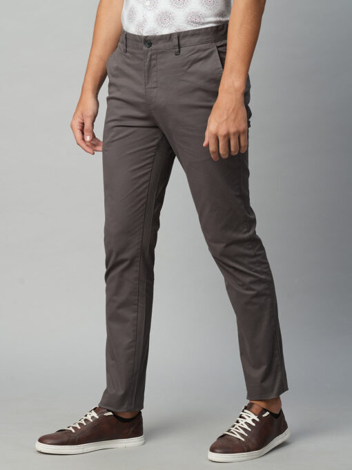 Men's Slate Cotton Lycra Slim Fit Pant - Image 3