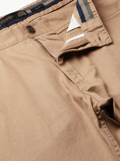 Men's Khaki Cotton Lycra Slim Fit Pant - Image 7