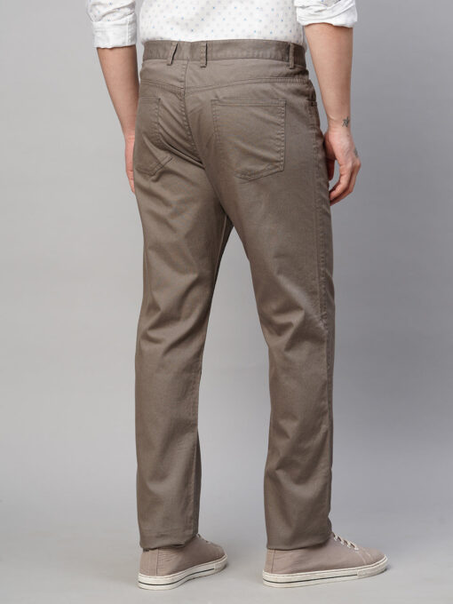 Men's Olive Cotton Lycra Slim Fit Pant - Image 5