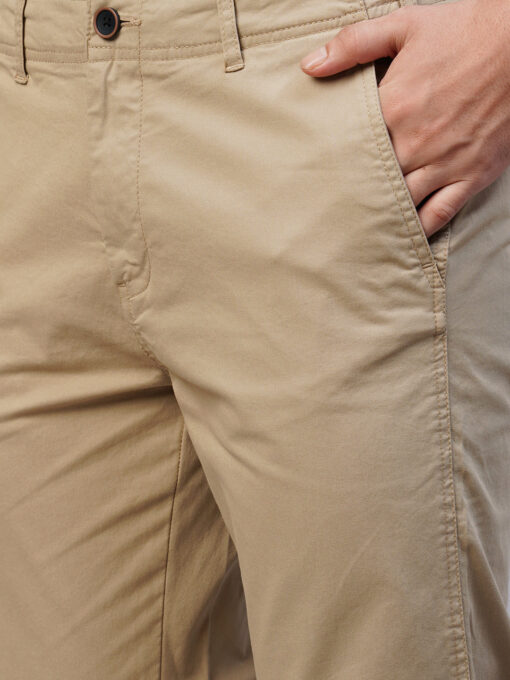 Men's Khaki Cotton Lycra Slim Fit Pant - Image 7