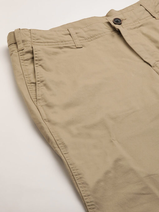 Men's Khaki Cotton Lycra Slim Fit Pant - Image 6